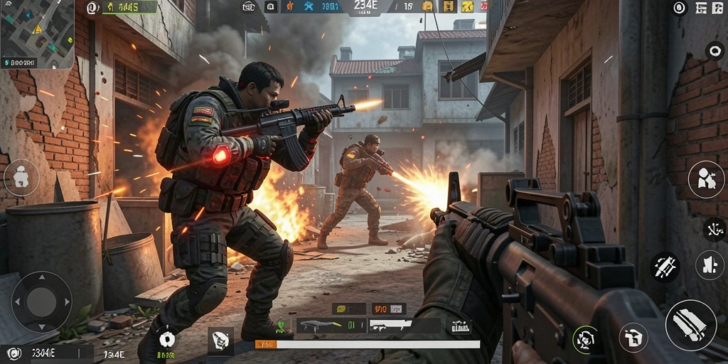 Tampilan gameplay mendebarkan dalam 234E dengan grafis memukau.