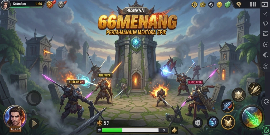 Screenshot gameplay Tower Defense yang menarik dari 66MENANG.