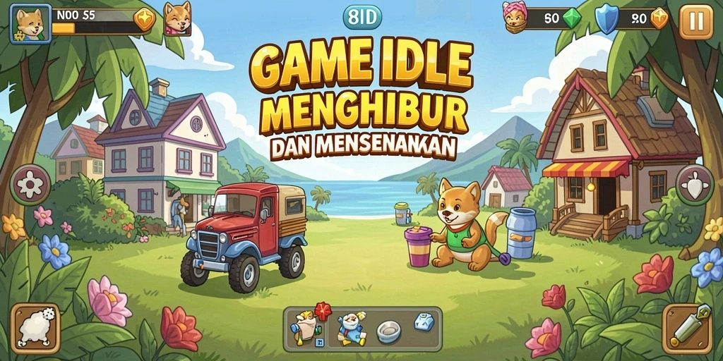 Screenshot gameplay 8ID menampilkan aktivitas pembangunan kerajaan yang menarik.
