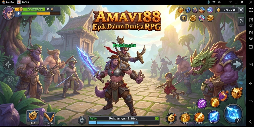 Tangkapan layar gameplay AMAVI88 yang menampilkan aksi seru di dunia RPG.