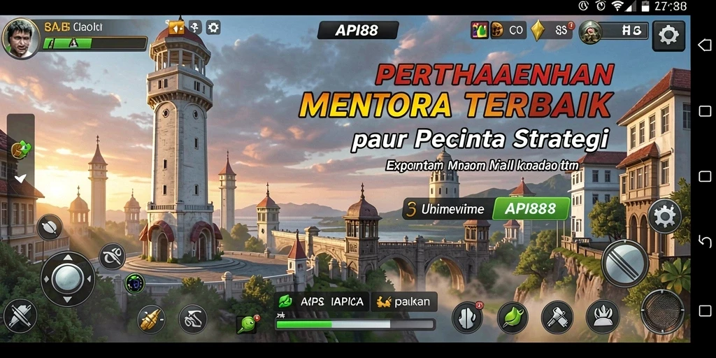 Tampakan gameplay menarik dalam API88 dengan pertahanan menara yang strategis.