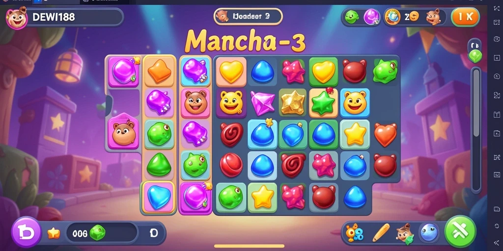 Gameplay seru dan penuh warna dari DEWI188 dalam kategori Match-3.