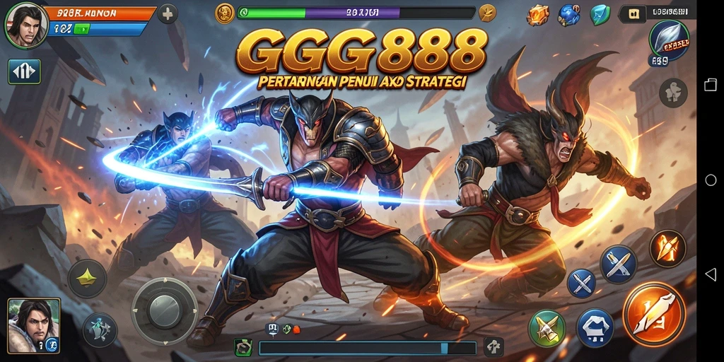 Tampilan seru dan dinamis dari gameplay GGG888 saat bertarung.