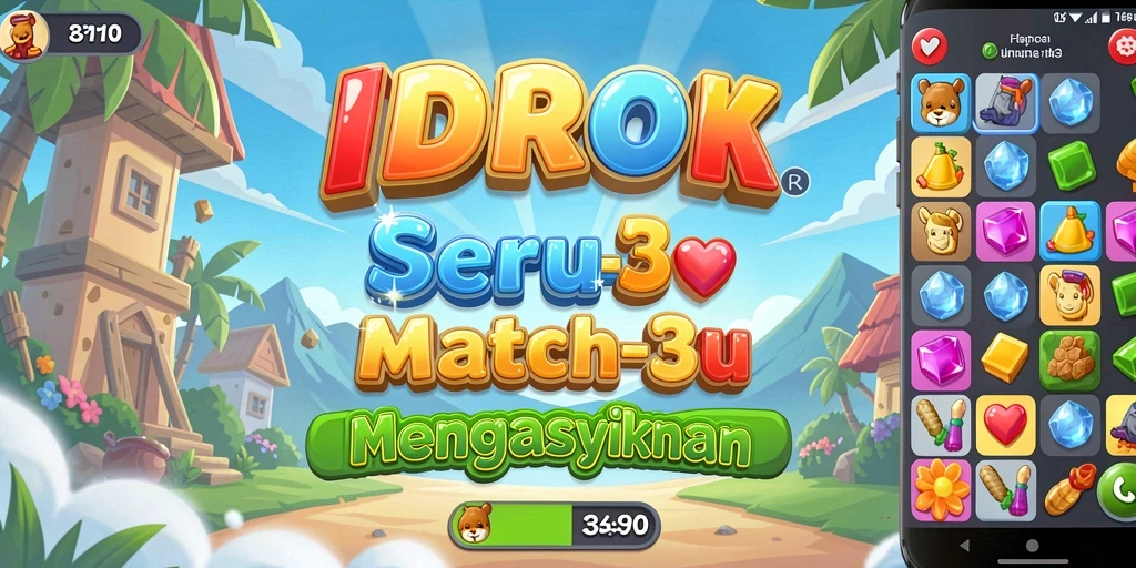 Tampilkan gameplay match-3 seru di IDROK.