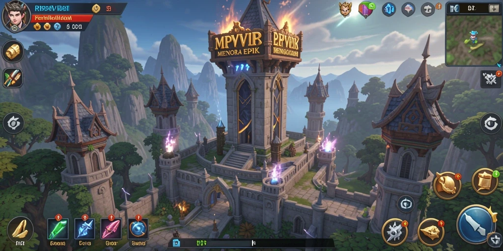 Tangkapan layar menampilkan gameplay seru Tower Defense RPVIP6.