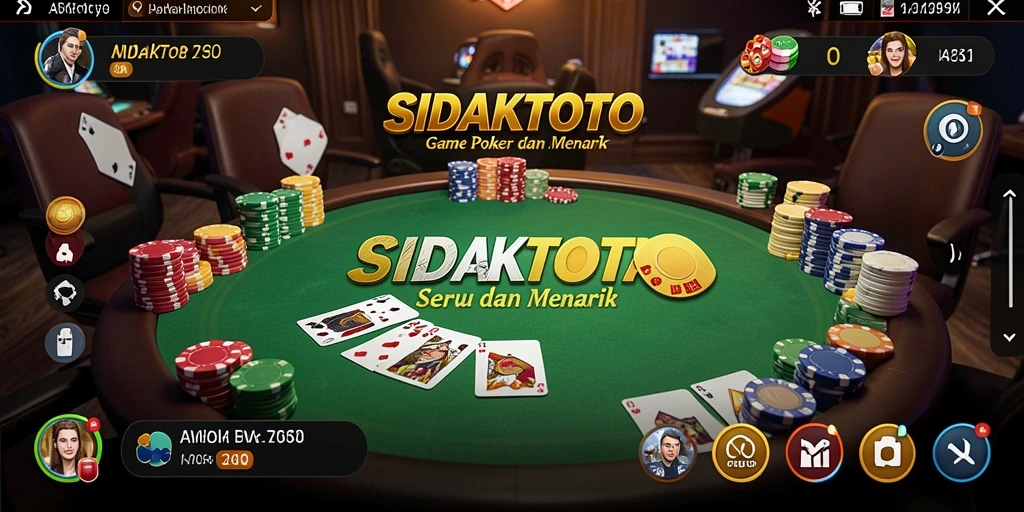 Tampilan menarik dari gameplay Poker di SIDAKTOTO.